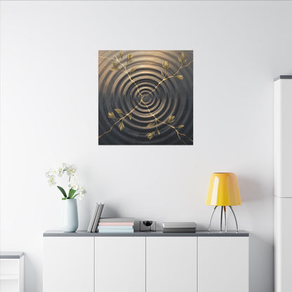 Kanso Water Ripple Canvas Art - Kintsugi Gold Vein