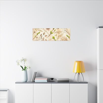 Spring Dried Flowers Watercolor Canvas Art | Earthy Decor