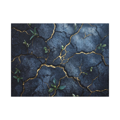 Cracked Earth Spring Canvas Art | Kintsugi Healing Design Art Print