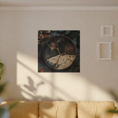 Kintsugi Rust Patina in Dawn | Gold Repair Canvas Art