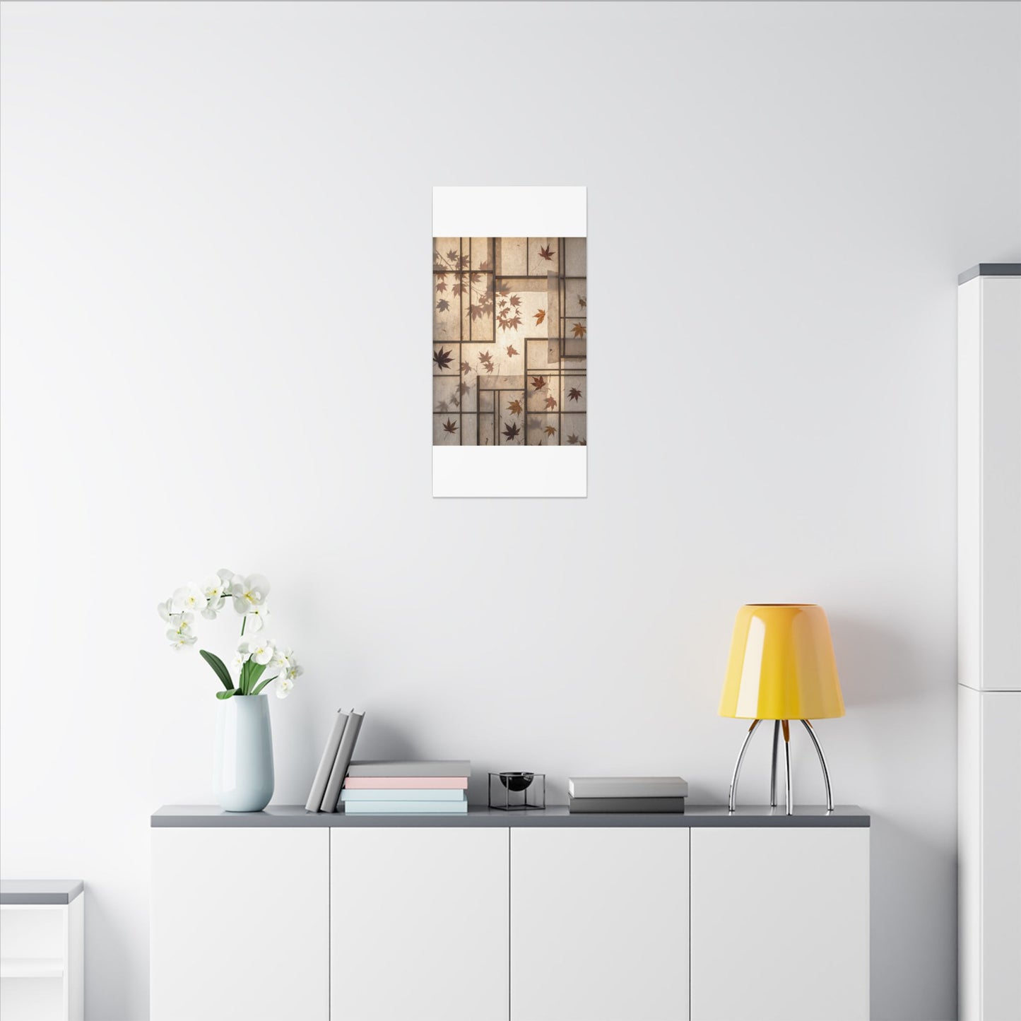 Shoji Screen Japanese Pattern Canvas Art | Neutral Japandi Art