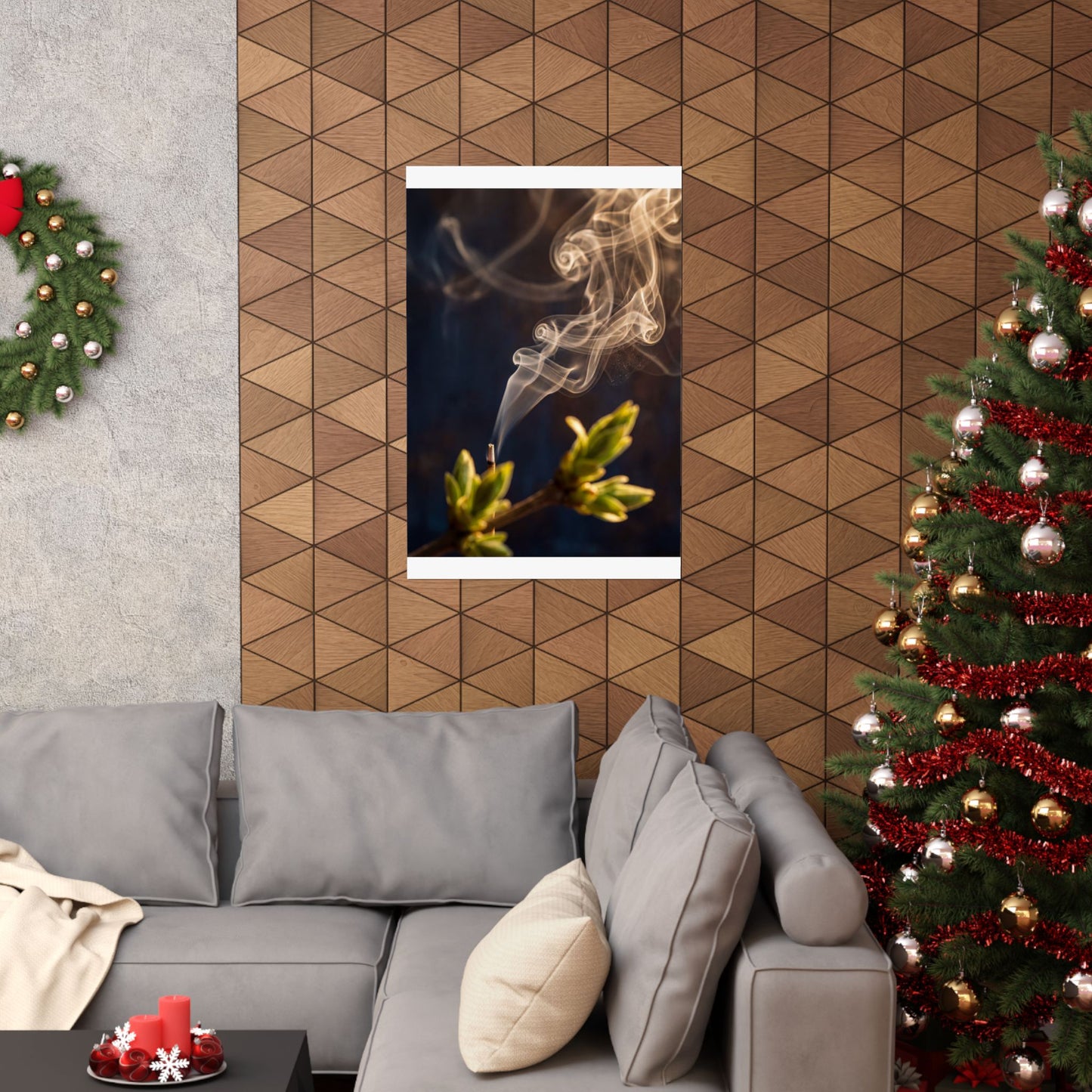 Incense Smoke Wall Art Print | Spring Dark Japandi Dark Texture Art
