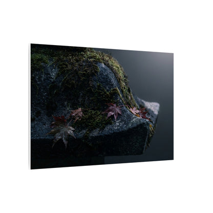 Stone Lantern Moody Minimal Canvas Art | Sophisticated Dark Japandi Art