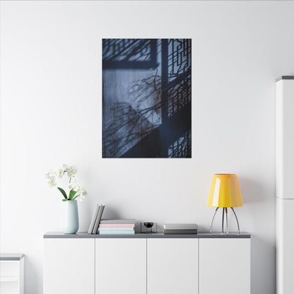 Shadow Play Moody Minimal Canvas Art | Moody Dark Japandi Art