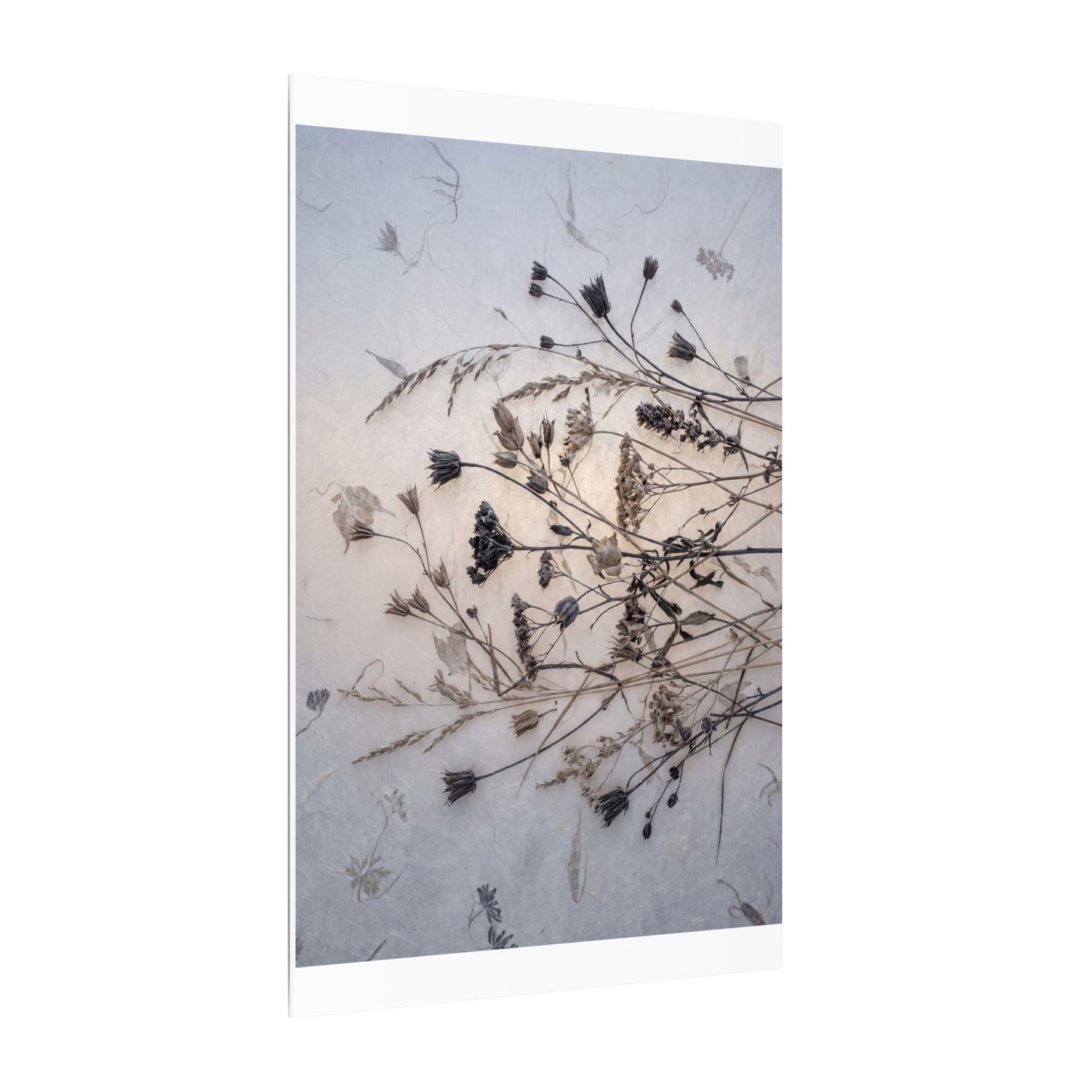 Elegant Dried Flowers Canvas Art - Japanese Pattern Japandi