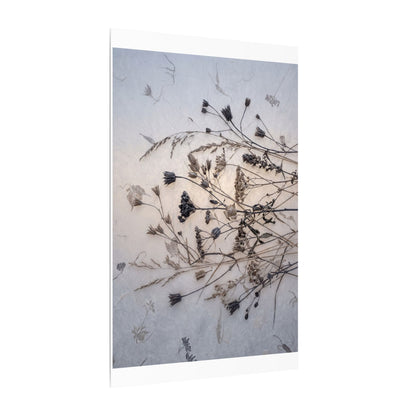 Elegant Dried Flowers Canvas Art - Japanese Pattern Japandi
