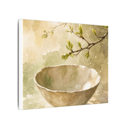 Warm Ceramic Bowl Canvas Art - Watercolor Japandi