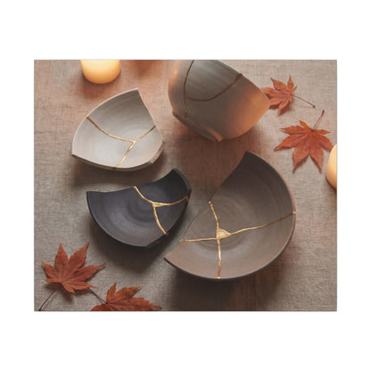 Candlelight Broken Pottery Canvas Art - Japandi Ma