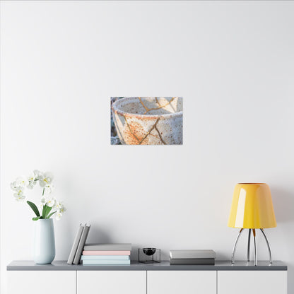 Resilient Ceramic Bowl Canvas Art - Gold Vein Kintsugi