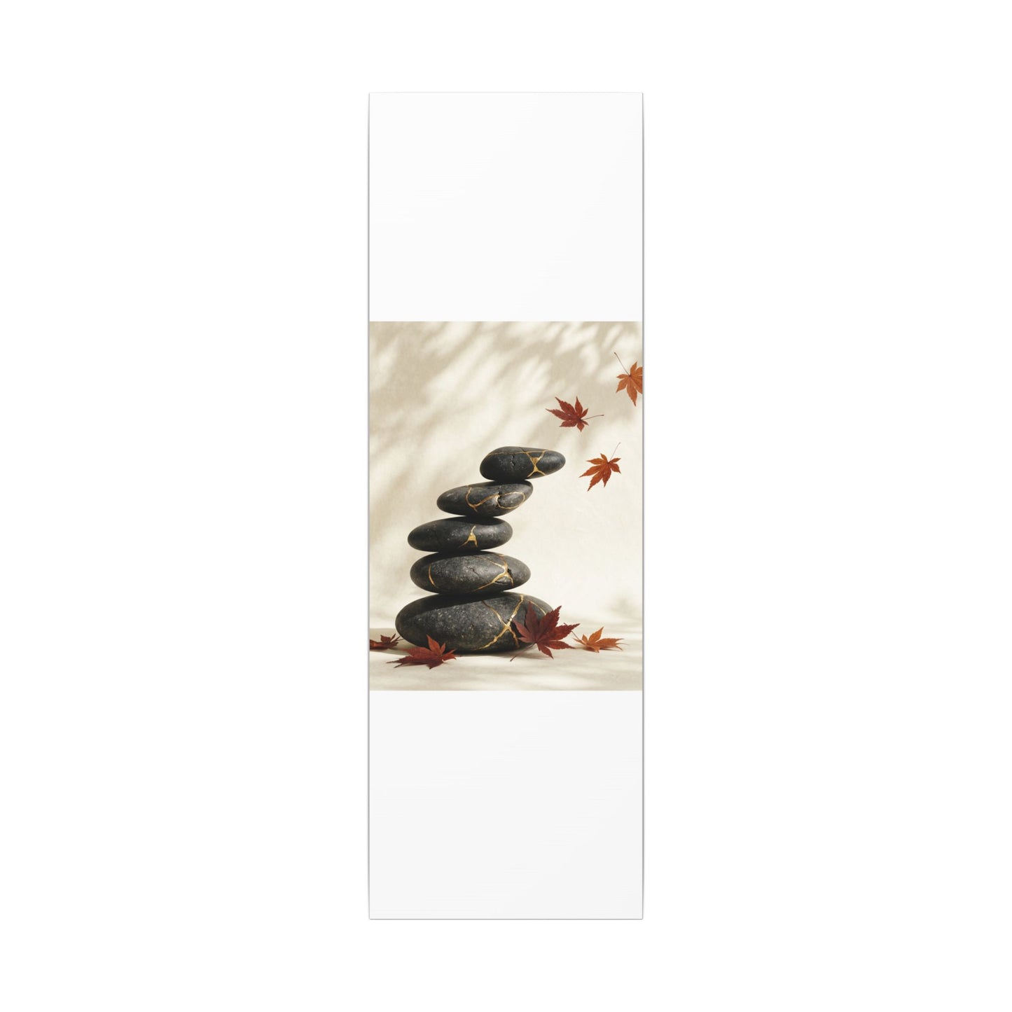 Kintsugi River Stones in Dappled | Crackle Gold Canvas Art