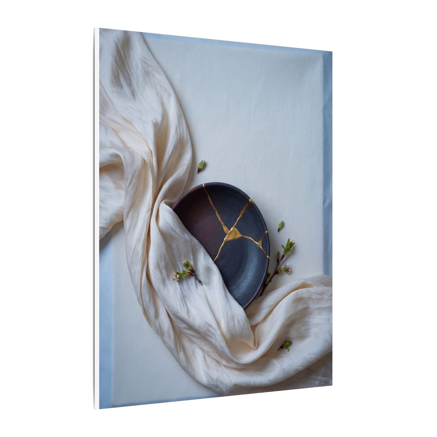 Ma Silk Drape Canvas Art - Kintsugi Gold Repair