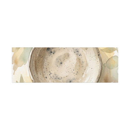 Ceramic Bowl Watercolor Canvas Art | Warm Japandi Art