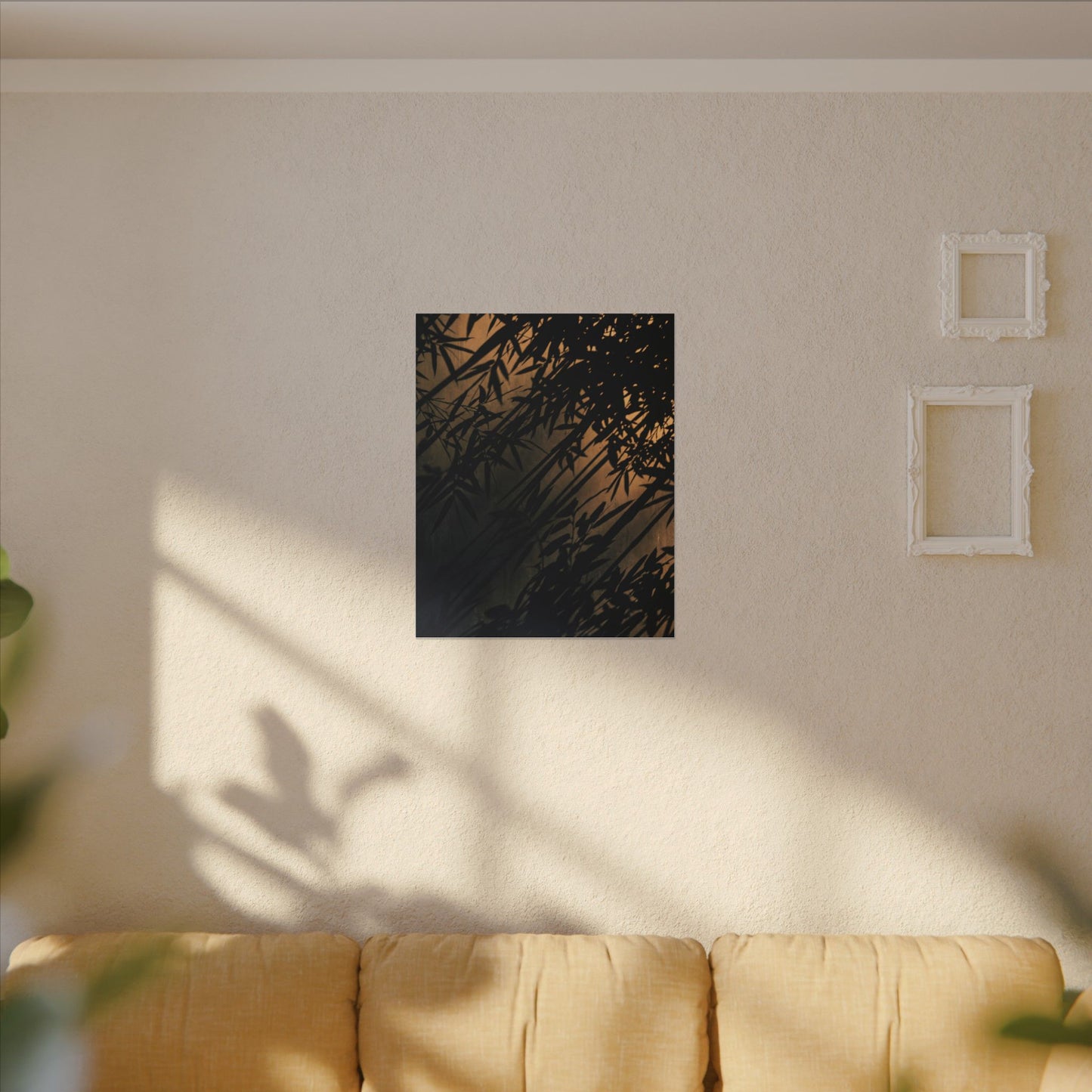 Sophisticated Shadow Play Canvas Art - Shadow Zen Dark Japandi