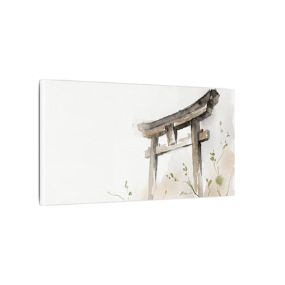 Fukinsei Torii Gate Canvas Art - Japandi Watercolor