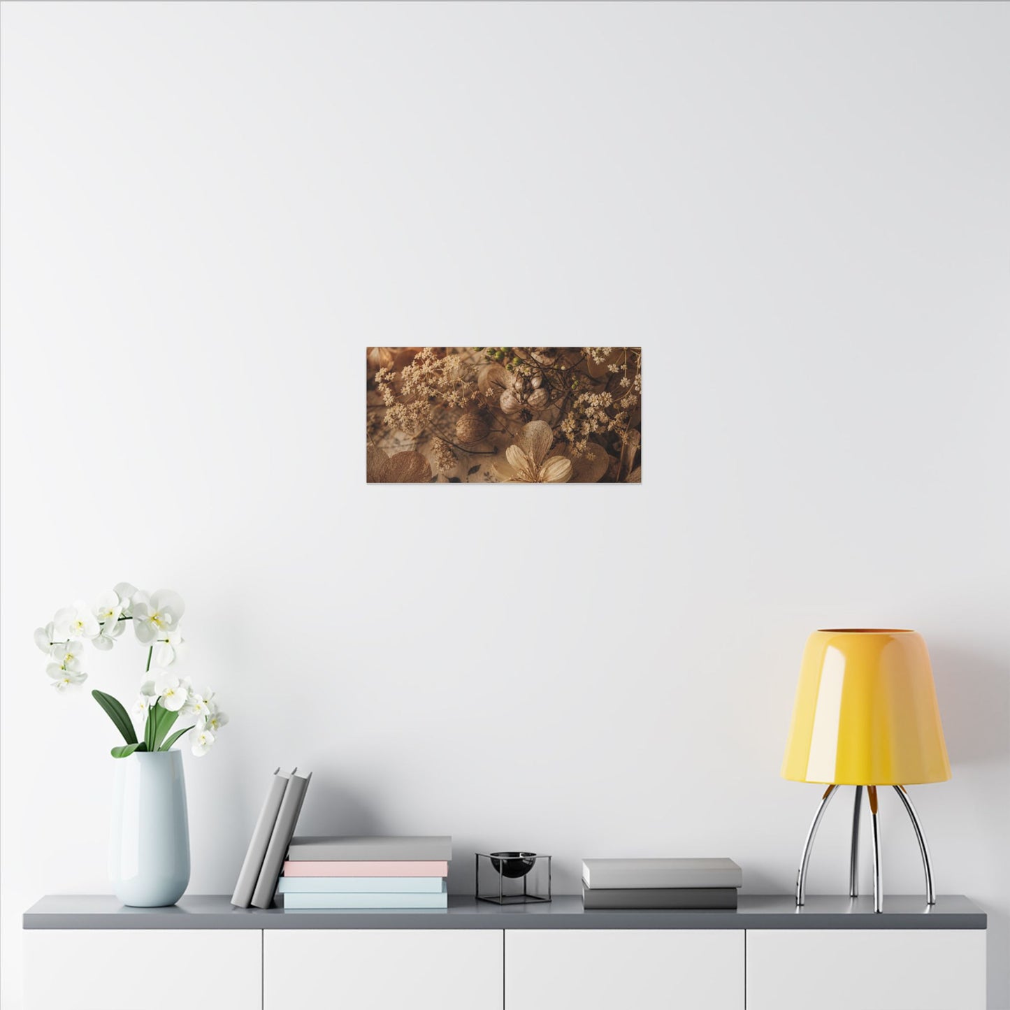 Spring Dried Flowers Japanese Pattern Canvas Art | Earthy Decor