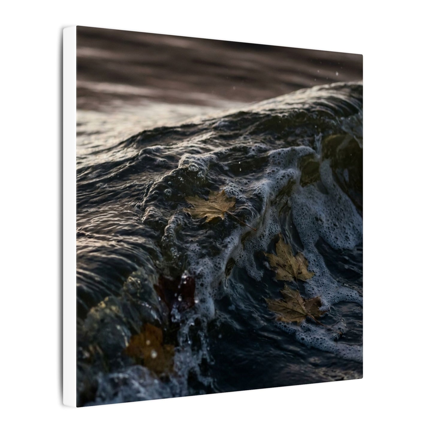 Dark Japandi Ocean Wave in Dawn | Moody Minimal Canvas Art