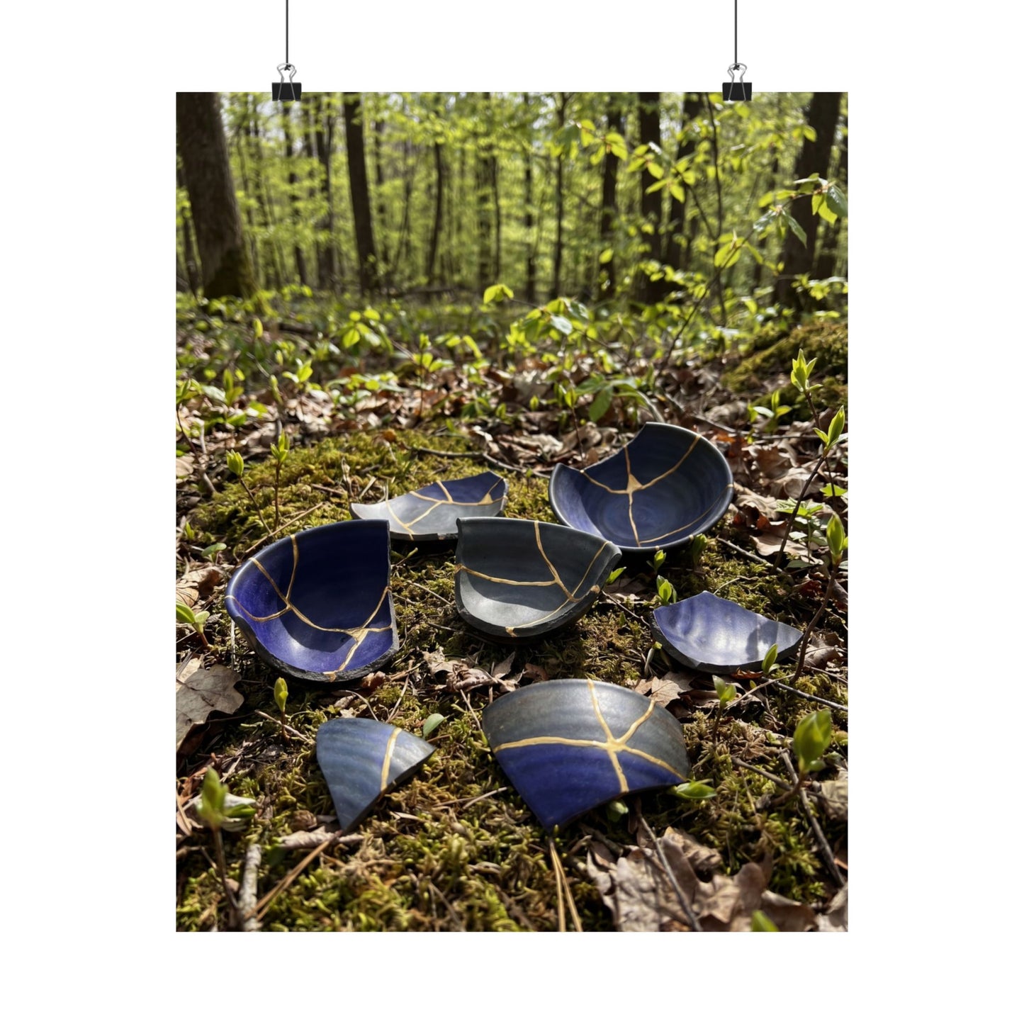 Broken Pottery Spring Wall Art Print | Kintsugi Philosophical Design