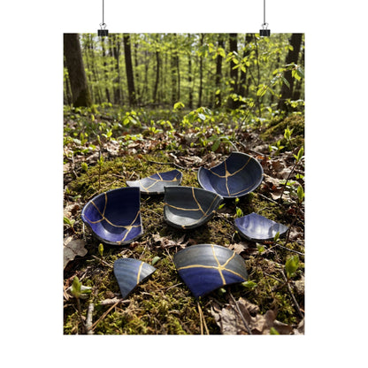 Broken Pottery Spring Wall Art Print | Kintsugi Philosophical Design