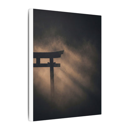 Torii Gate Shadow Zen Canvas Art | Bold Dark Japandi Art
