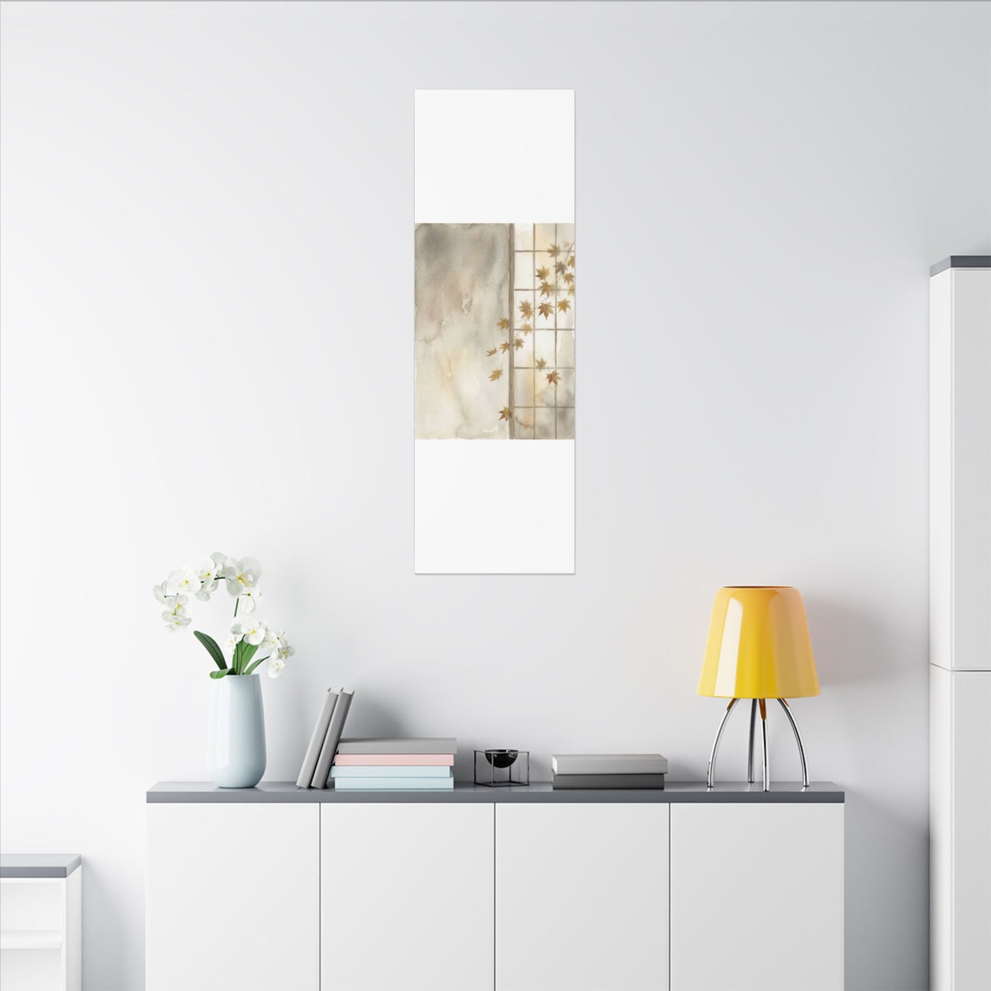 Warm Shoji Screen Canvas Art - Watercolor Japandi