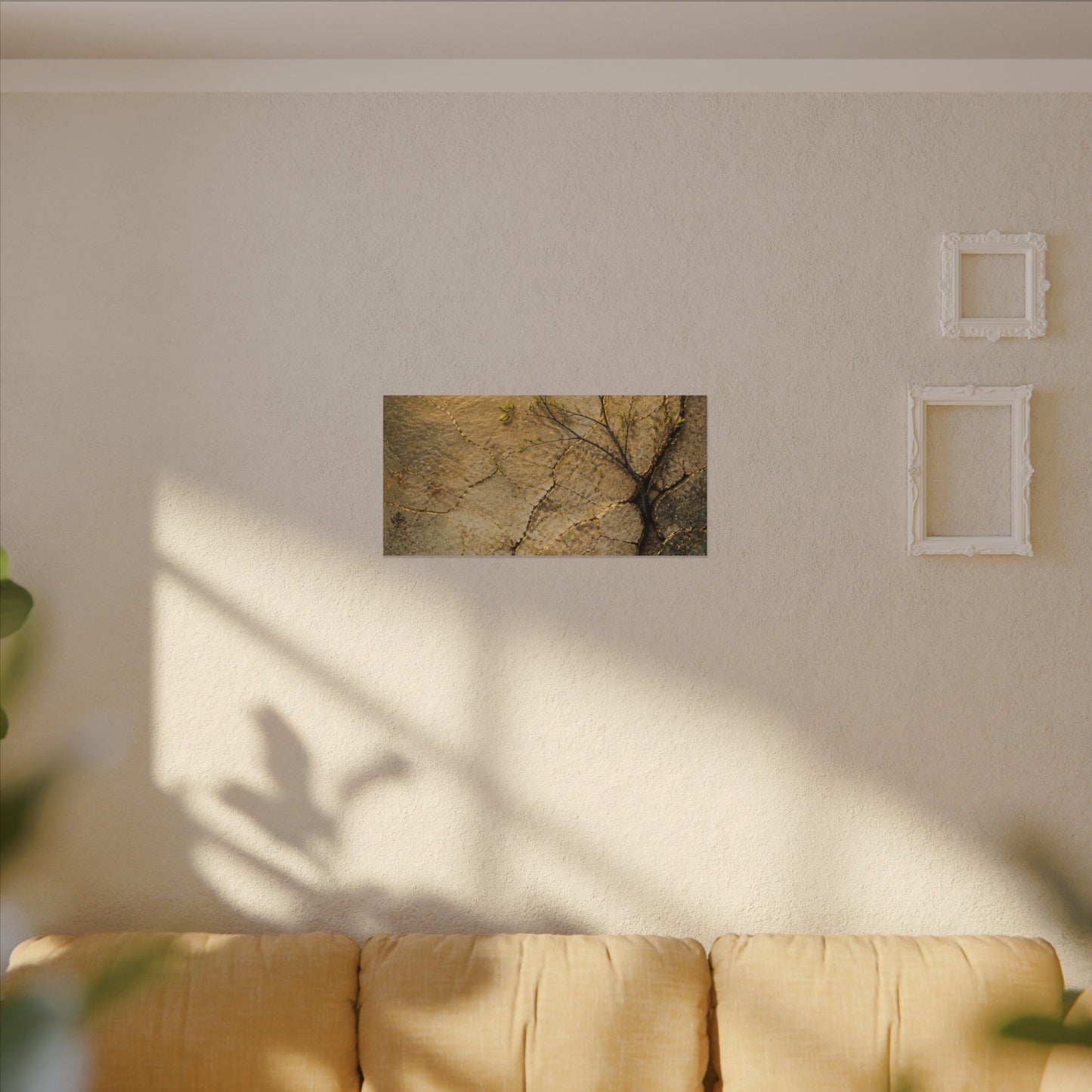 Cracked Earth Spring Canvas Art | Japandi Warm Design