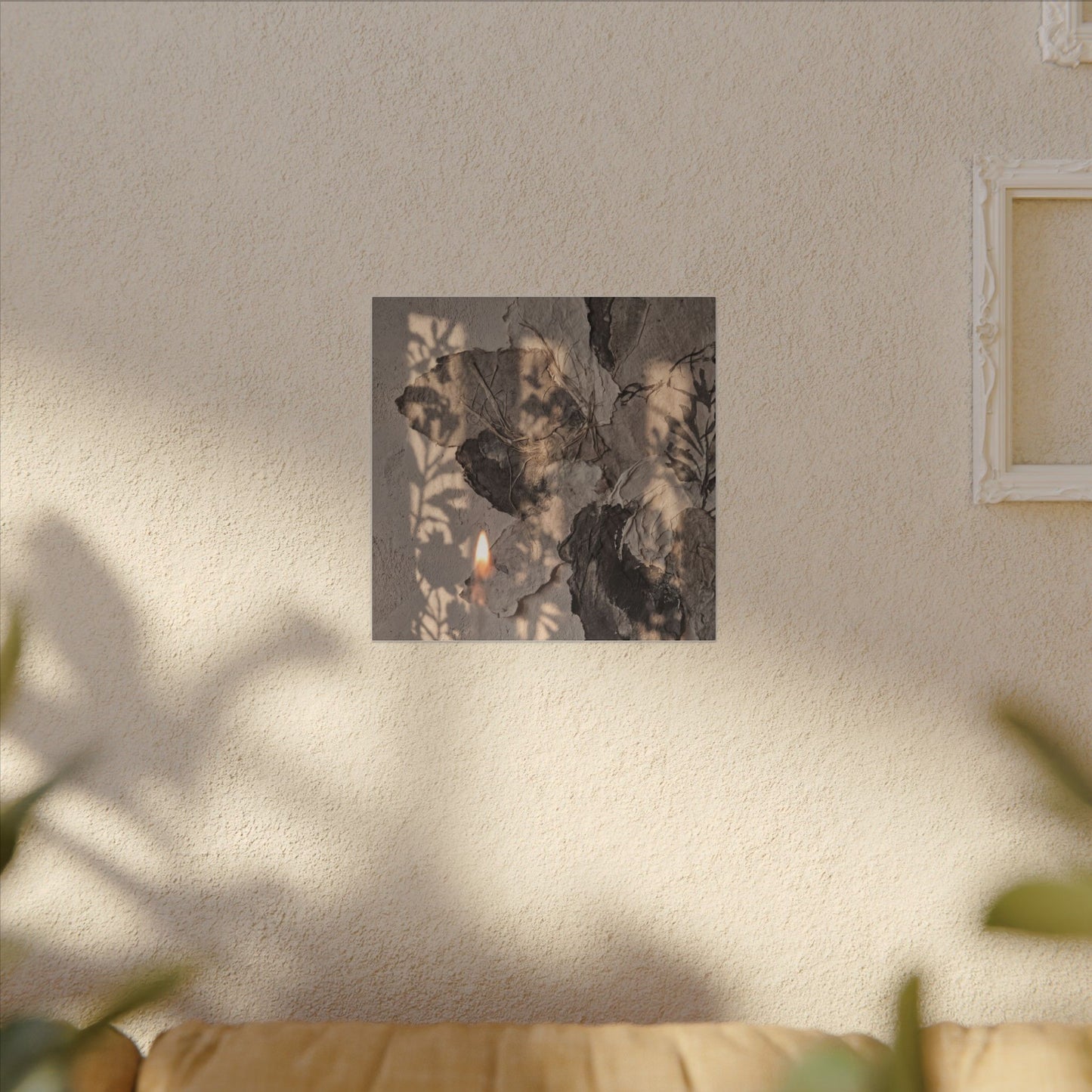 Shadow Play Summer Canvas Art | Japandi Elegant Design