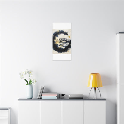 Autumn Ink Brushstroke Karesansui Canvas Art | Peaceful Decor