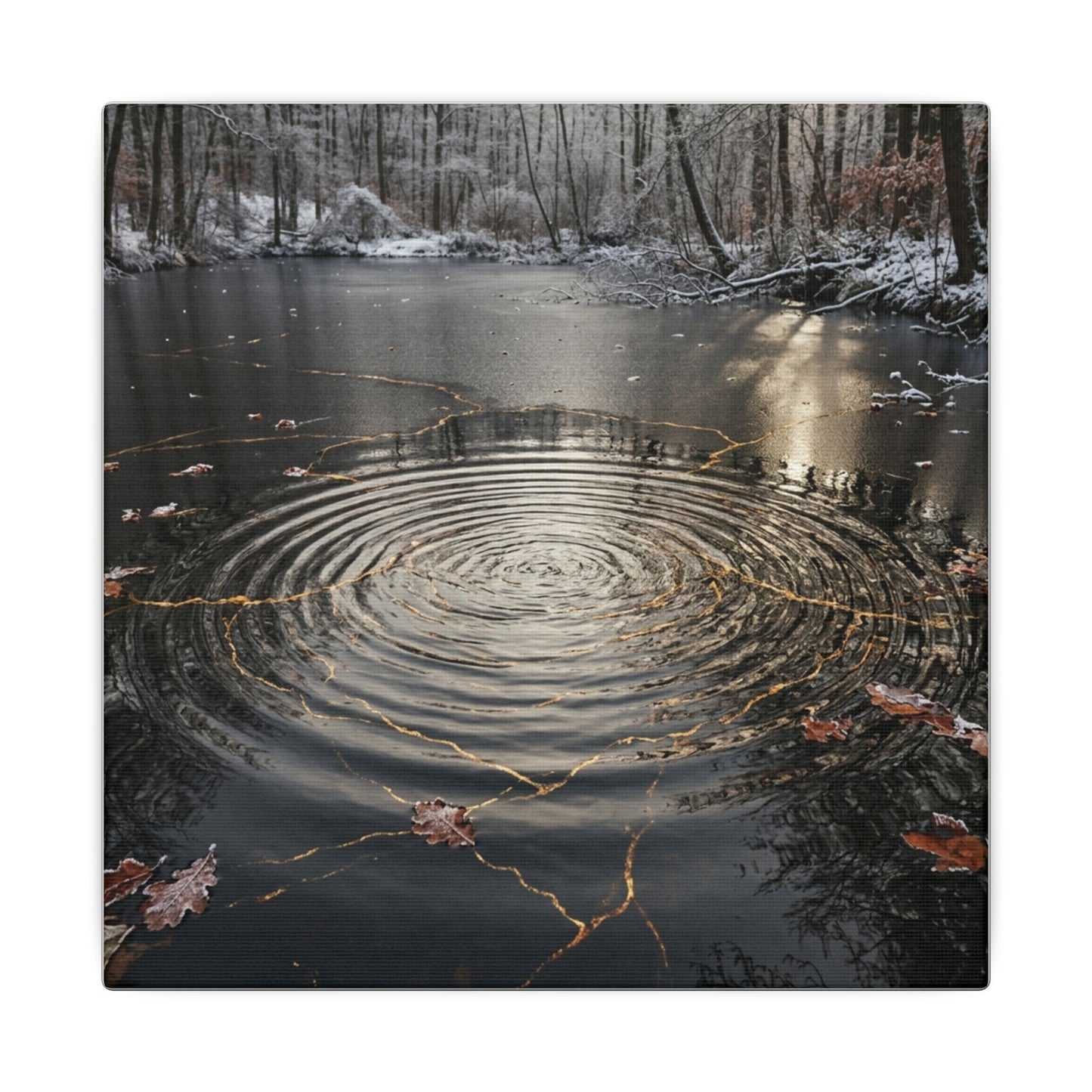 Water Ripple Broken Beauty Canvas Art | Artful Kintsugi Art
