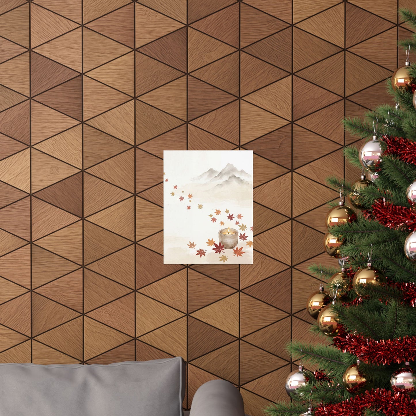 Mountain Mist Wall Art Print | Autumn Japandi Japanese Pattern Art