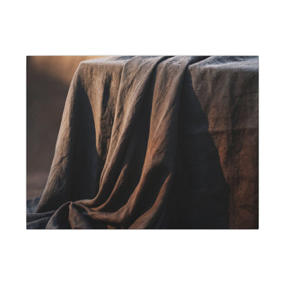 Silk Drape Canvas Art | Winter Dark Japandi Shadow Zen Art