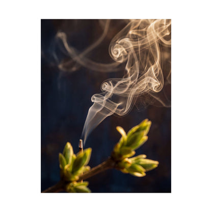 Incense Smoke Wall Art Print | Spring Dark Japandi Dark Texture Art