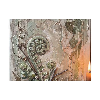 Datsuzoku Fern Unfurling Canvas Art - Japandi Texture