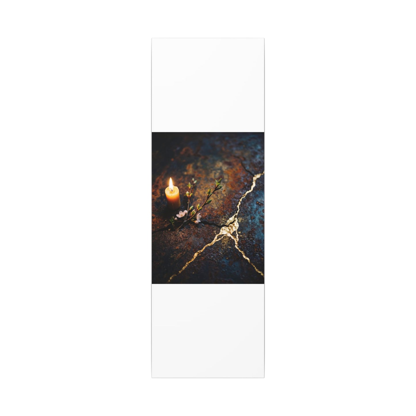 Kintsugi Rust Patina in Candlelight | Gold Repair Canvas Art