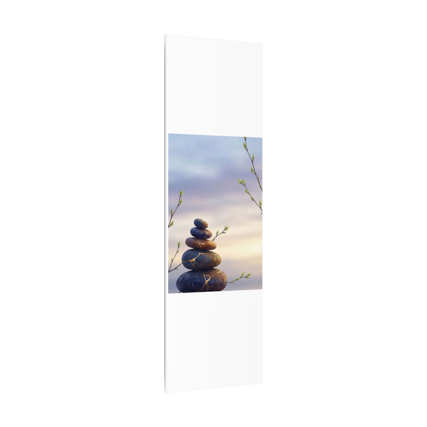Spring River Stones Gold Vein Canvas Art | Philosophical Decor