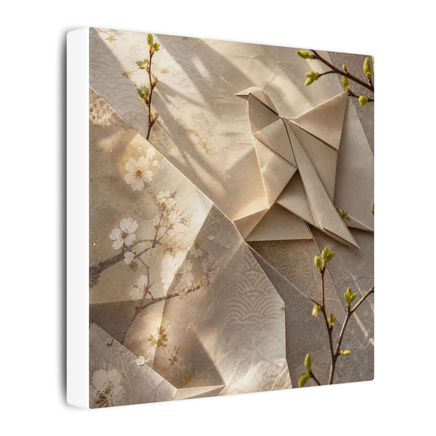 Golden Hour Paper Fold Canvas Art - Japandi Fukinsei