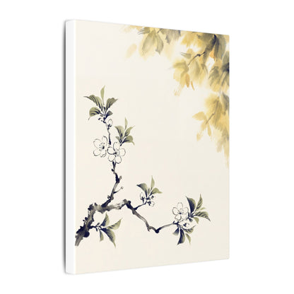 Kanso Cherry Blossom Canvas Art - Zen Sumi E