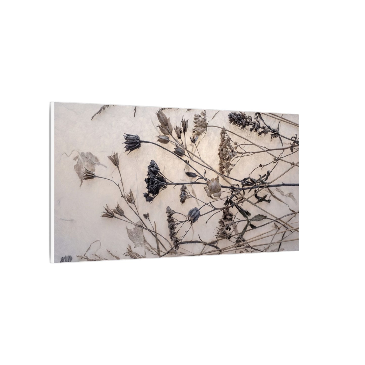 Elegant Dried Flowers Canvas Art - Japanese Pattern Japandi