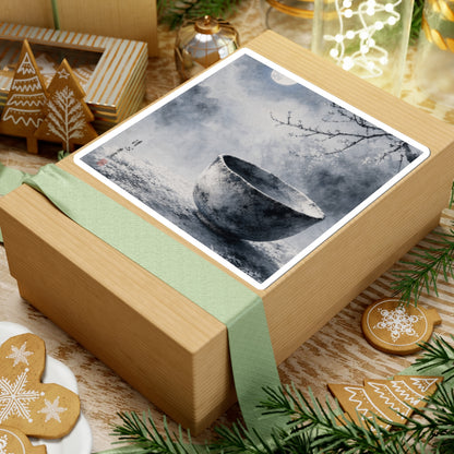 Tranquil Ceramic Bowl Sticker - Sumi E Zen