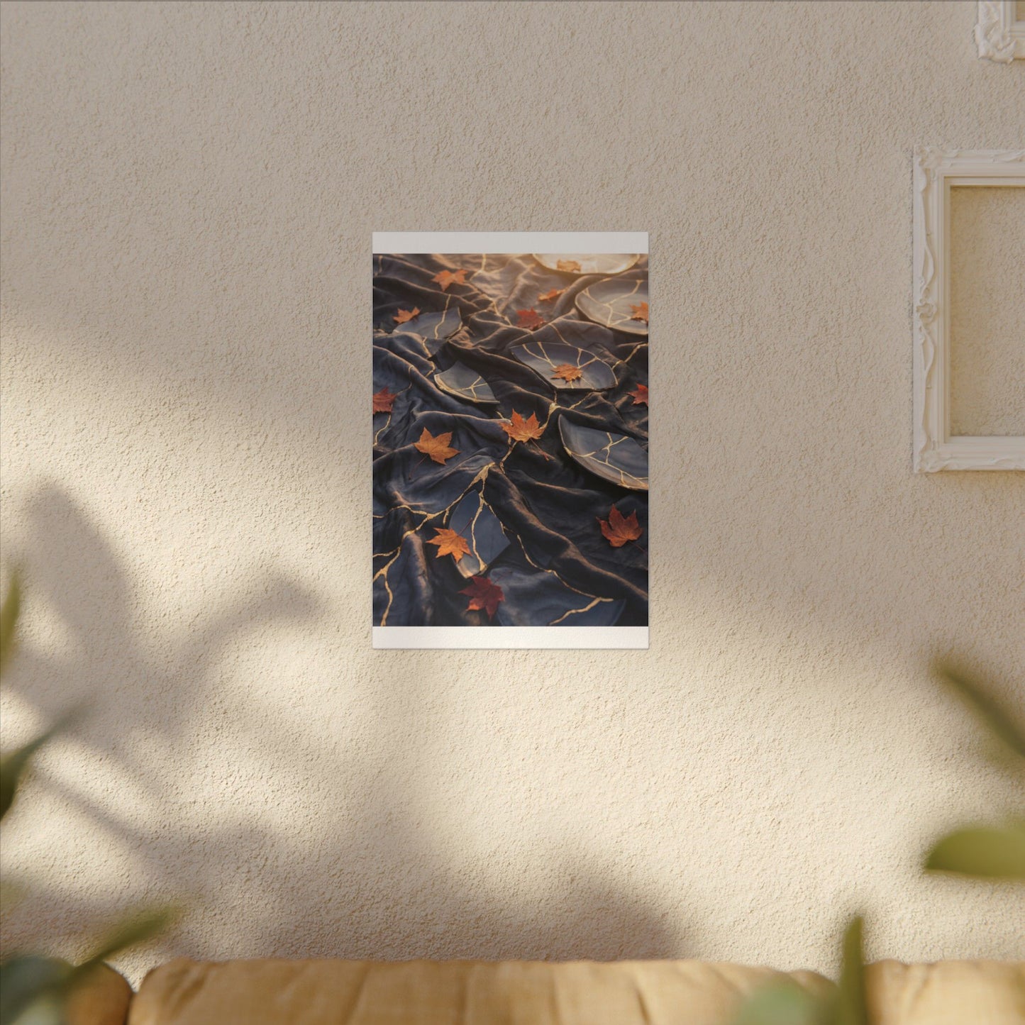 Golden Hour Silk Drape Canvas Art - Kintsugi Shibui
