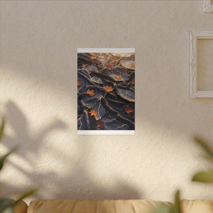 Golden Hour Silk Drape Canvas Art - Kintsugi Shibui