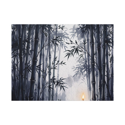 Tranquil Bamboo Grove Canvas Art - Sumi E Zen