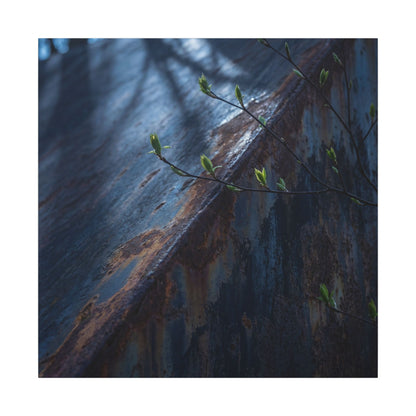 Rust Patina Canvas Art | Spring Dark Japandi Shadow Zen Art