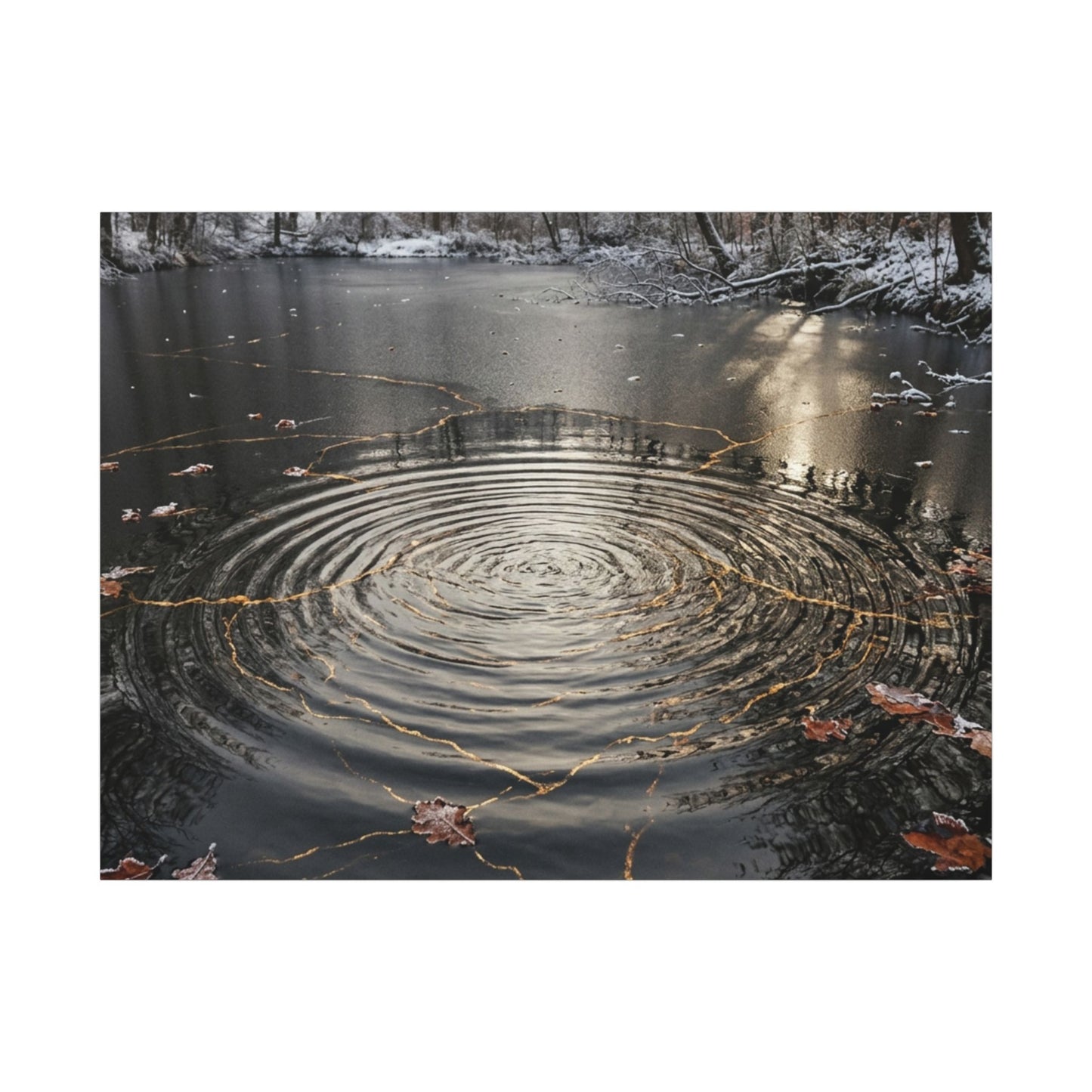 Water Ripple Broken Beauty Canvas Art | Artful Kintsugi Art