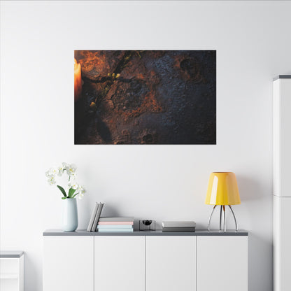 Candlelight Rust Patina Canvas Art - Dark Japandi Ma