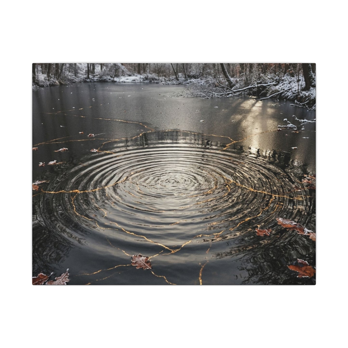 Water Ripple Broken Beauty Canvas Art | Artful Kintsugi Art