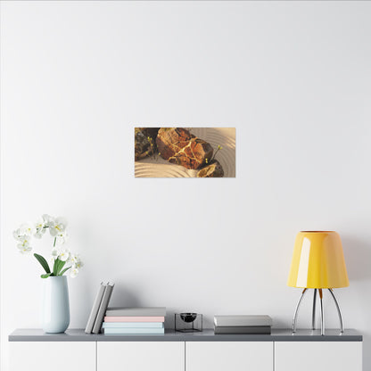 Kanso Rock Garden Canvas Art - Kintsugi Crackle Gold
