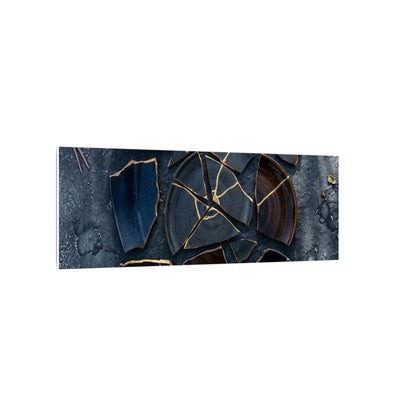Dark Japandi Broken Pottery in Dappled | Shadow Zen Canvas Art