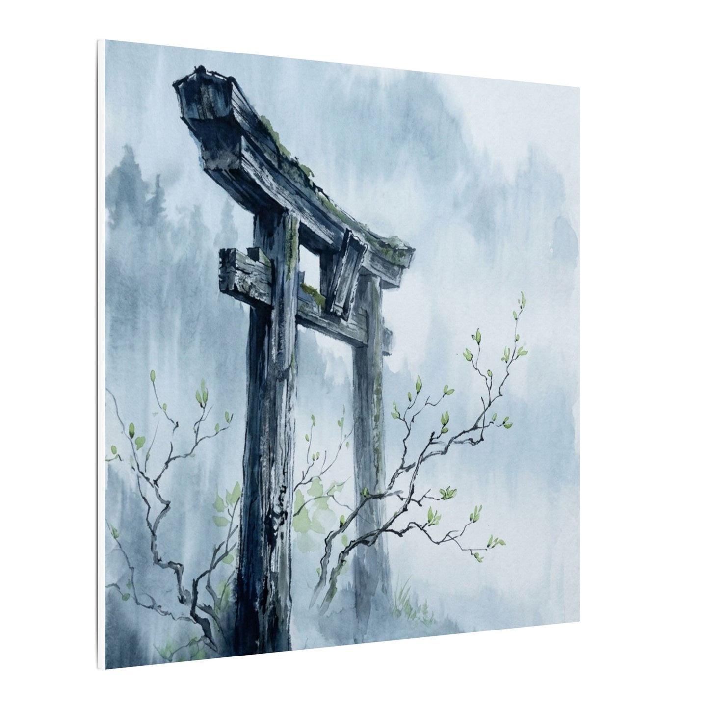 Torii Gate Canvas Art | Spring Zen Sumi E Art