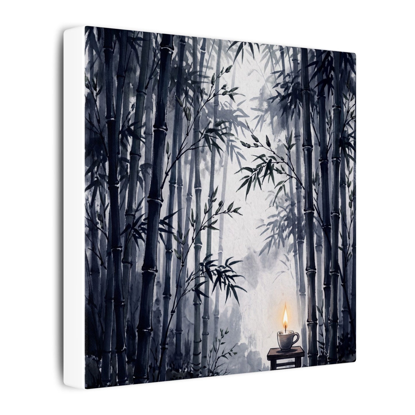 Tranquil Bamboo Grove Canvas Art - Sumi E Zen