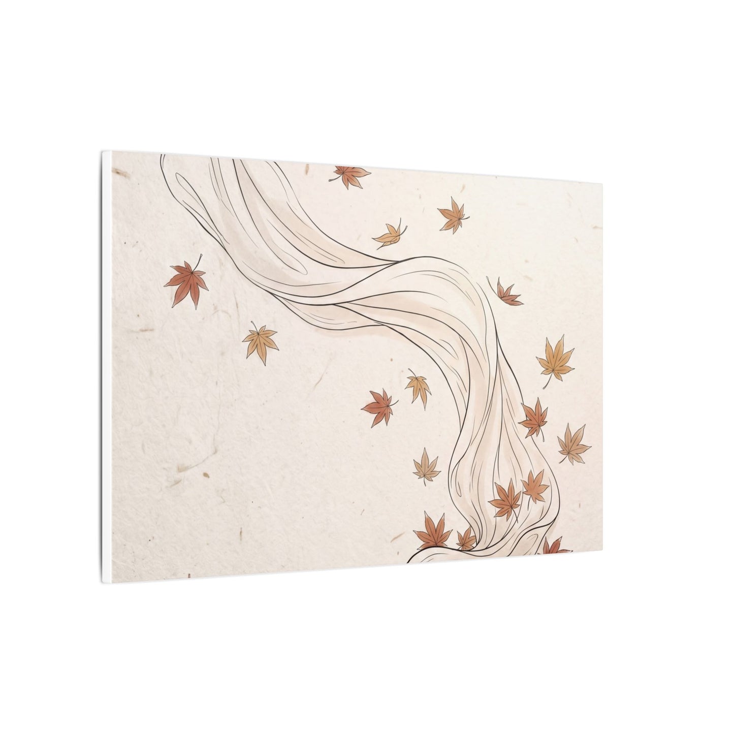 Japandi Silk Drape in Dawn | Minimal Line Canvas Art